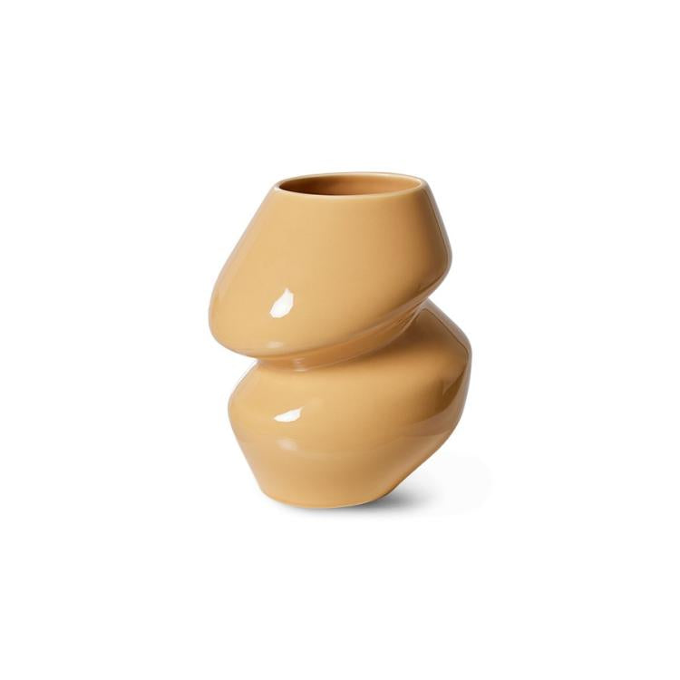 HKliving - Ceramic vase organic cappuccino S