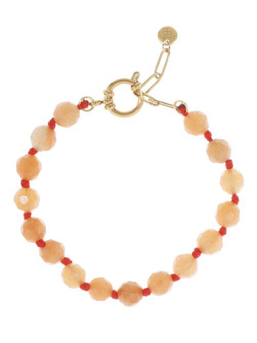 Ellen Beekmans - Gemstone armband burnt orange