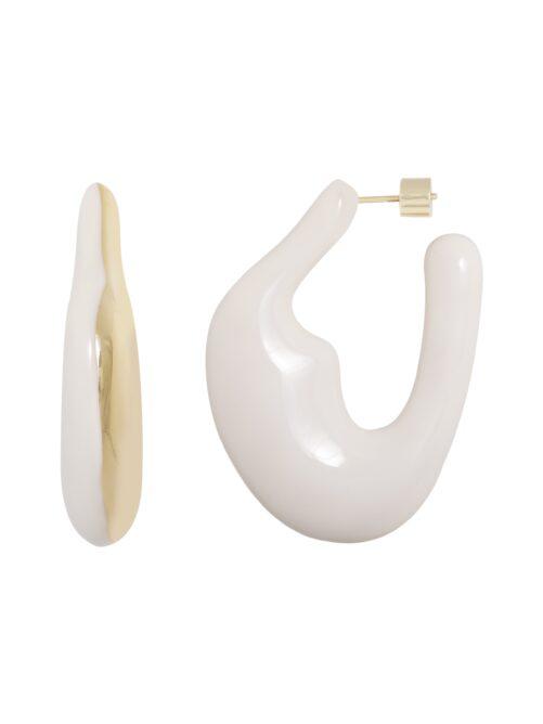 Ellen Beekmans - Organische oorbellen met witte emaille