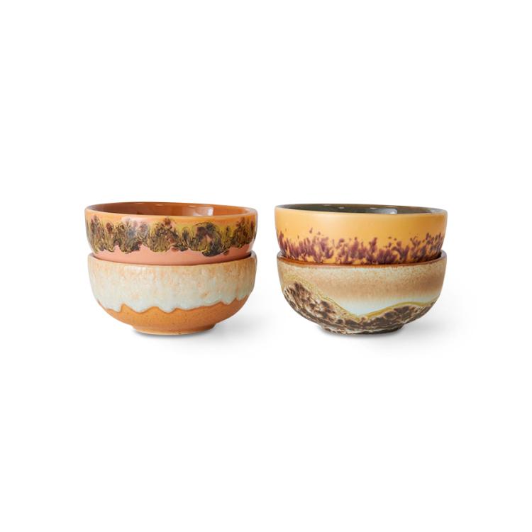 HKliving - 70s ceramics: XS bowls marine (set of 4)
