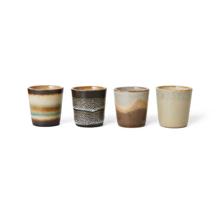 HKliving - 70s ceramics: egg cups, granite (set van 4)