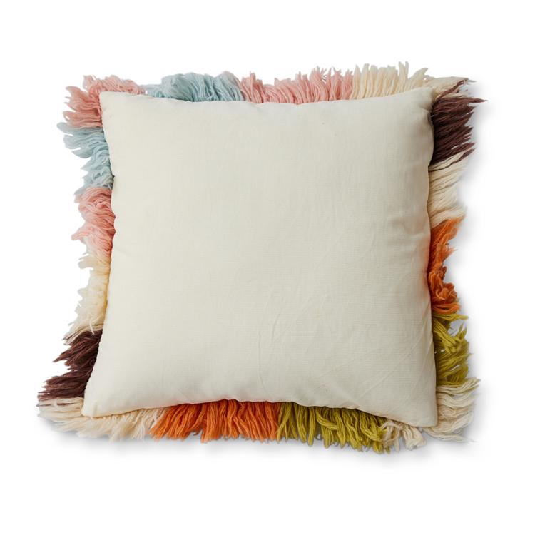 HKliving - Fluffy striped cushion