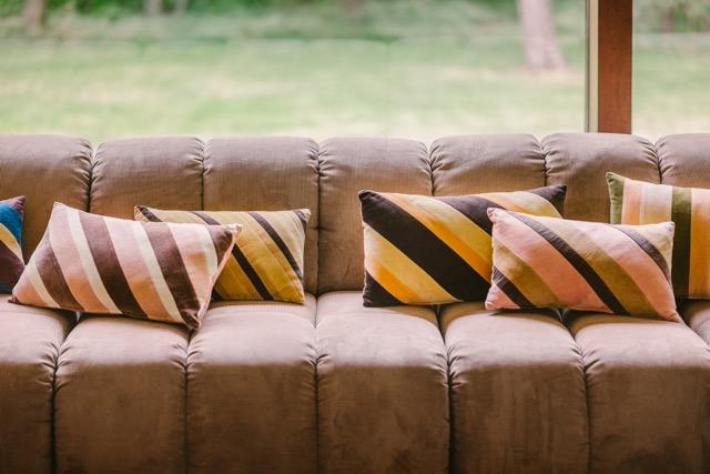 HK Living - Striped velvet cushion