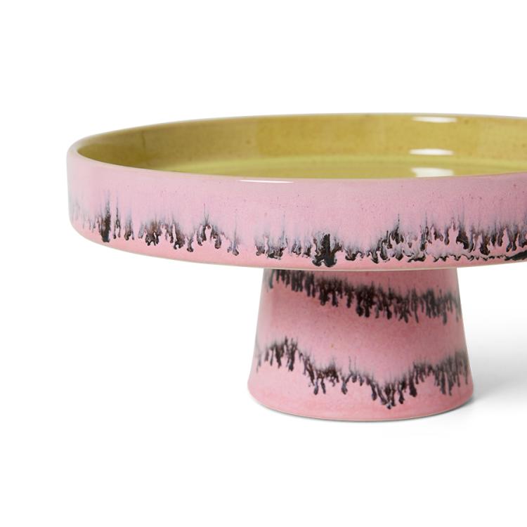 HK Living - 70s ceramics bowl on base, Bubble