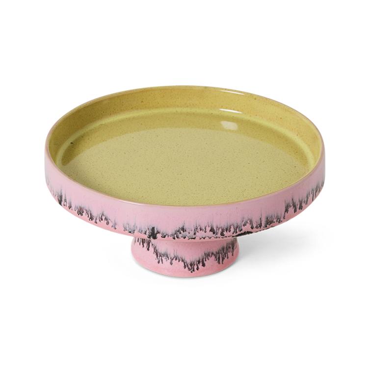 HK Living - 70s ceramics bowl on base, Bubble