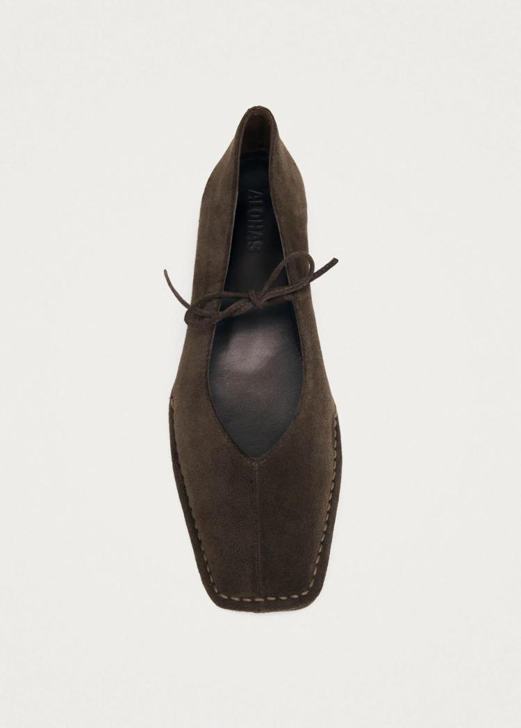 Alohas - Sway Suede Brown Leather Ballet Flats