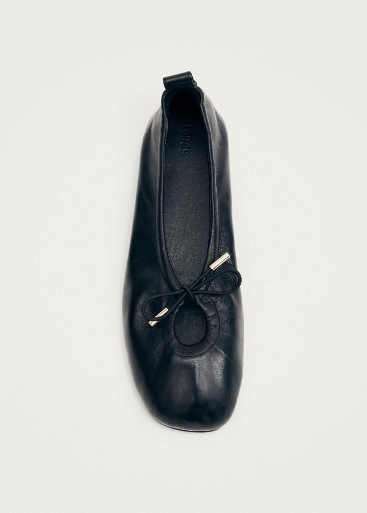 Alohas - Rosalind Black Leather Ballet Flats