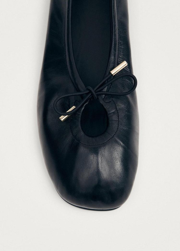 Alohas - Rosalind Black Leather Ballet Flats
