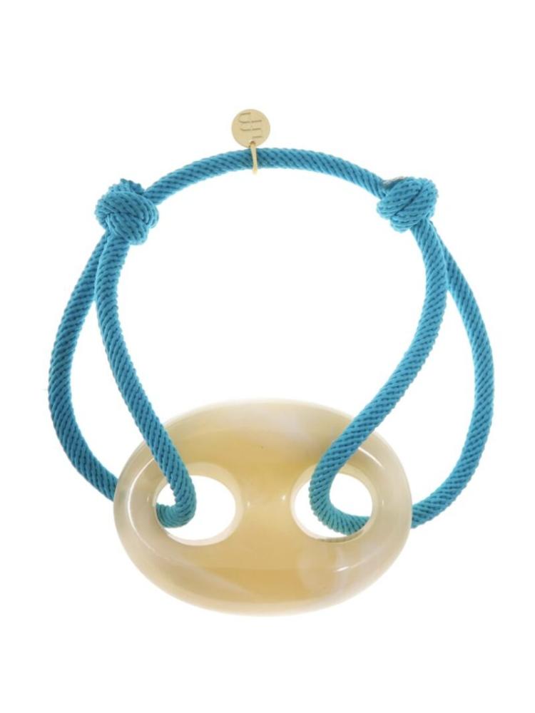 Ellen Beekmans - Armband met XL opengewerkte bedel / turquoise