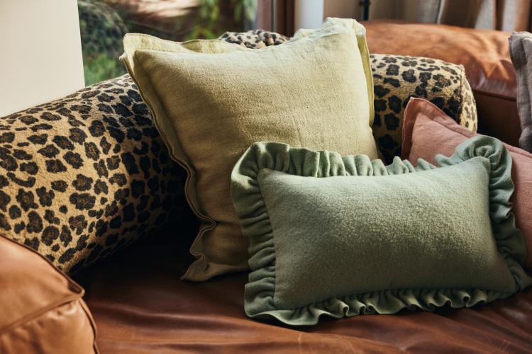 HK Living - Felt cushion, mint