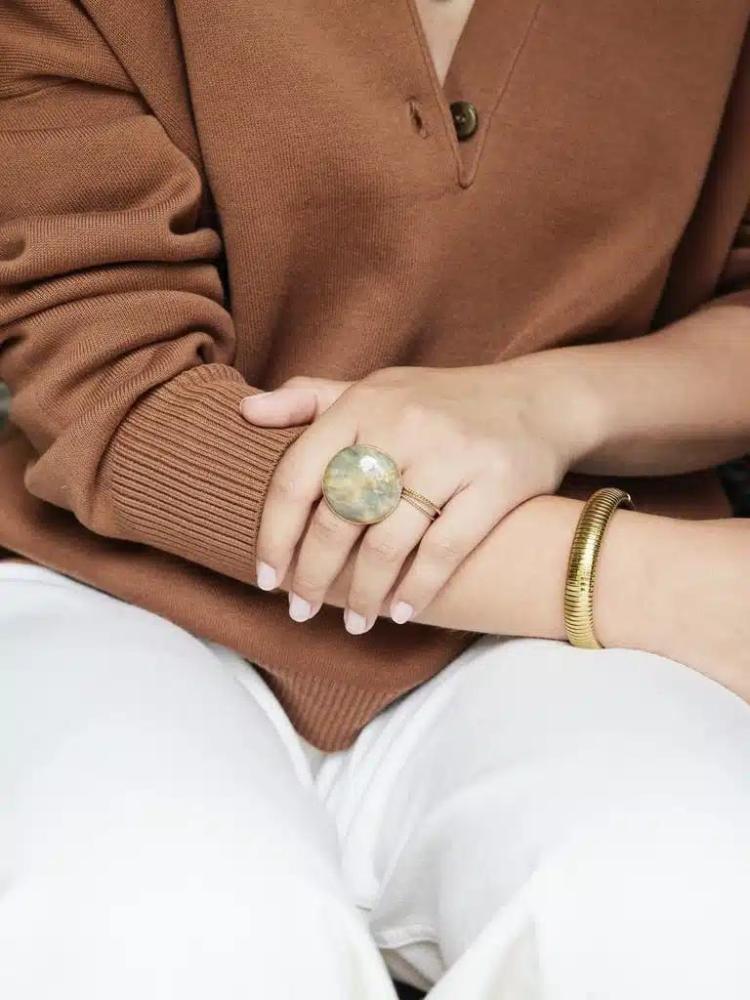 Ellen Beekmans - Vergulde ronde bangle small