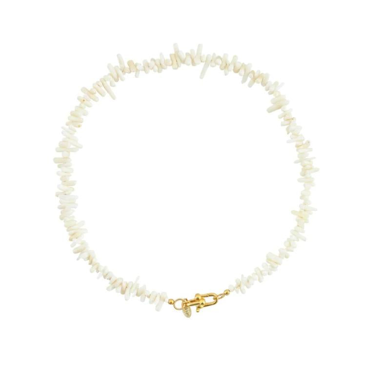 I am JAI - coral white necklace