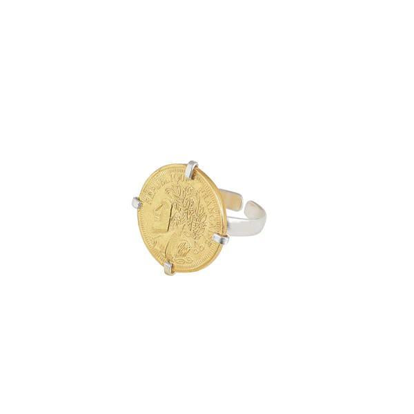I am JAI - gold and silver ring