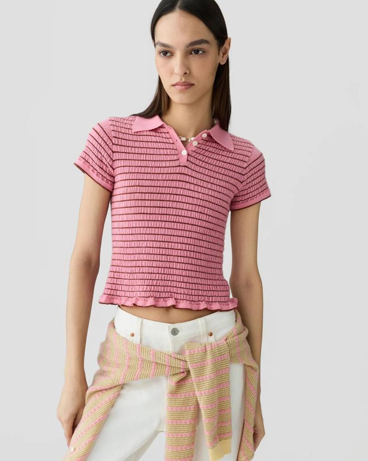 Guest In Residence - Smocked Shrunken Polo