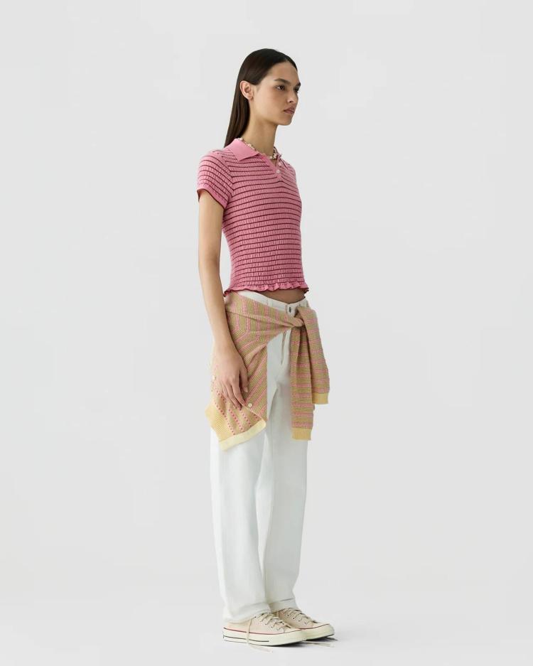 Guest In Residence - Smocked Shrunken Polo