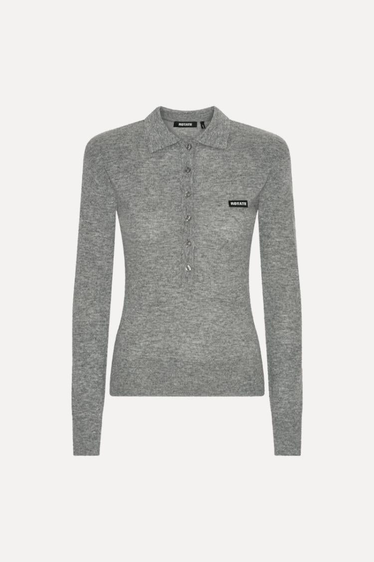ROTATE - Wool longsleeve polo