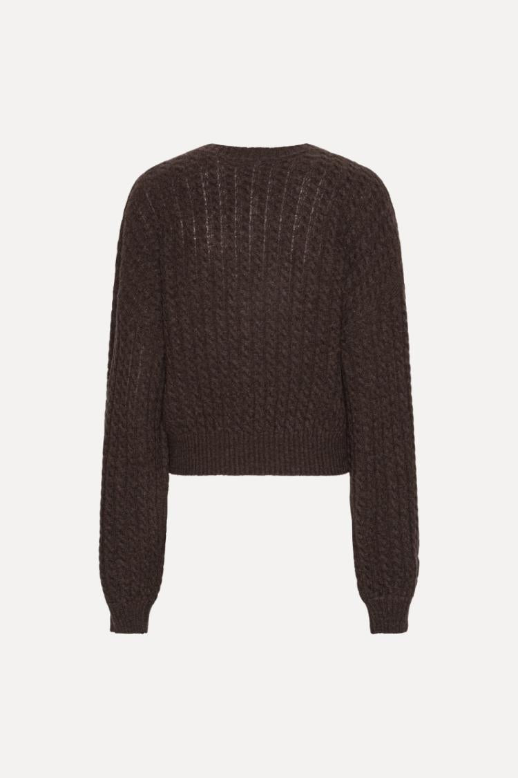 ROTATE - Cable v-neck sweater
