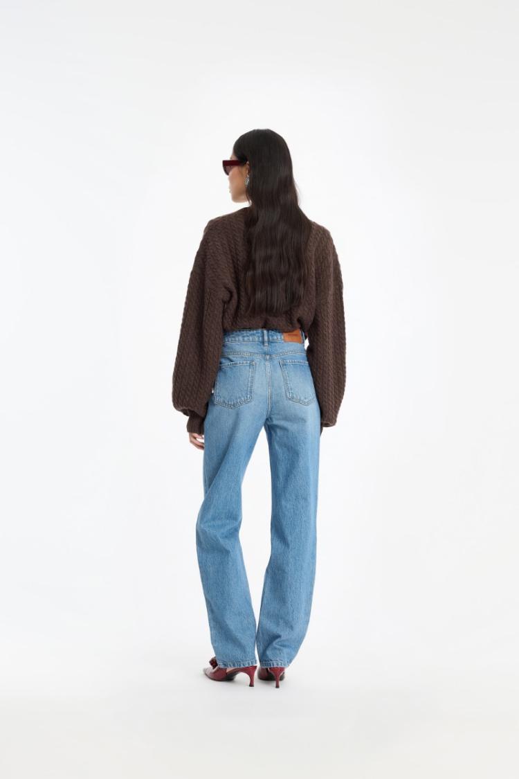 ROTATE - Cable v-neck sweater