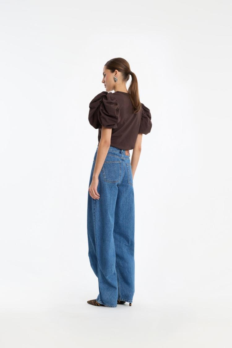 ROTATE - Draped barrel leg jeans