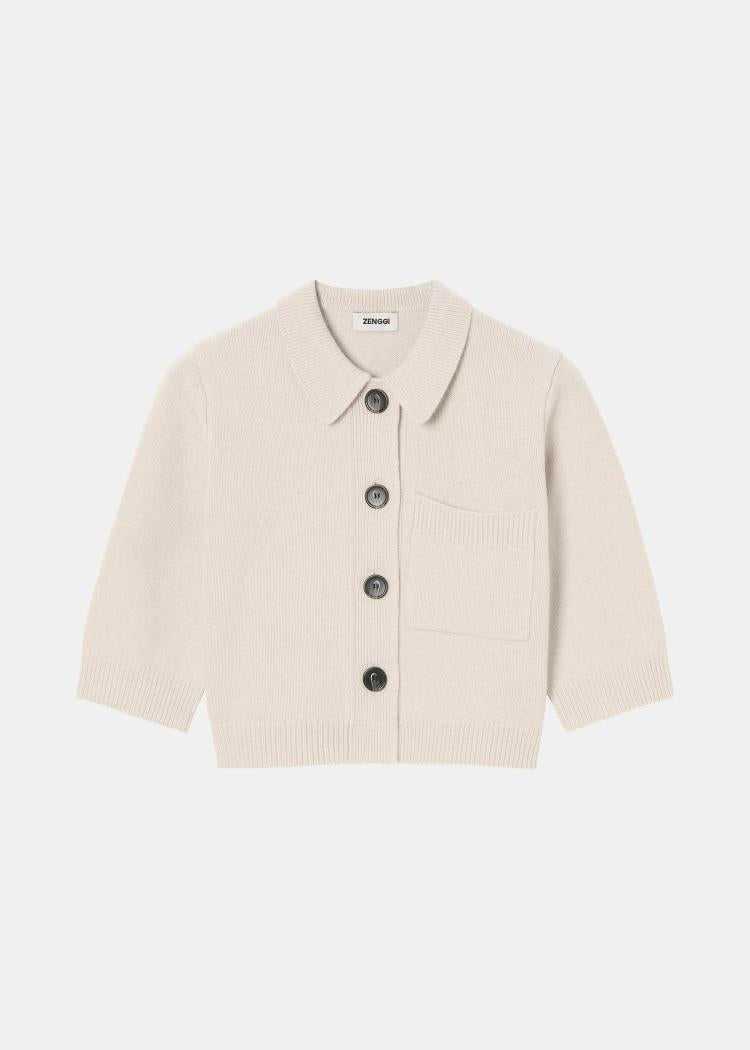 Zenggi - fine wool polo cardigan