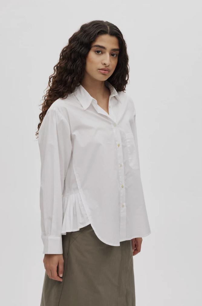 Rabens Saloner - Djana poplin side gather shirt
