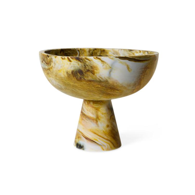 HK Living - Marbled bowl on base, Orche