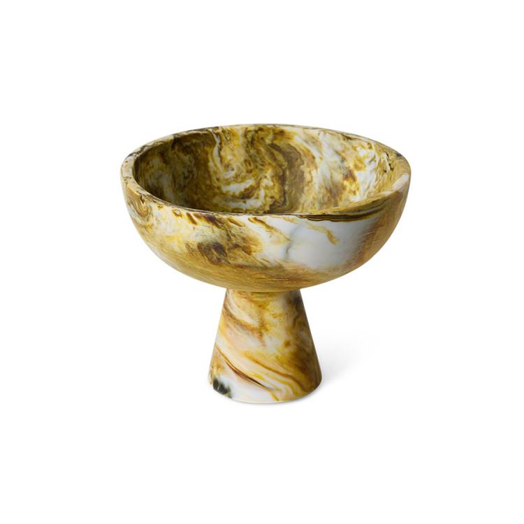 HK Living - Marbled bowl on base, Orche