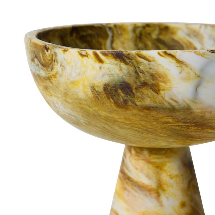 HK Living - Marbled bowl on base, Orche
