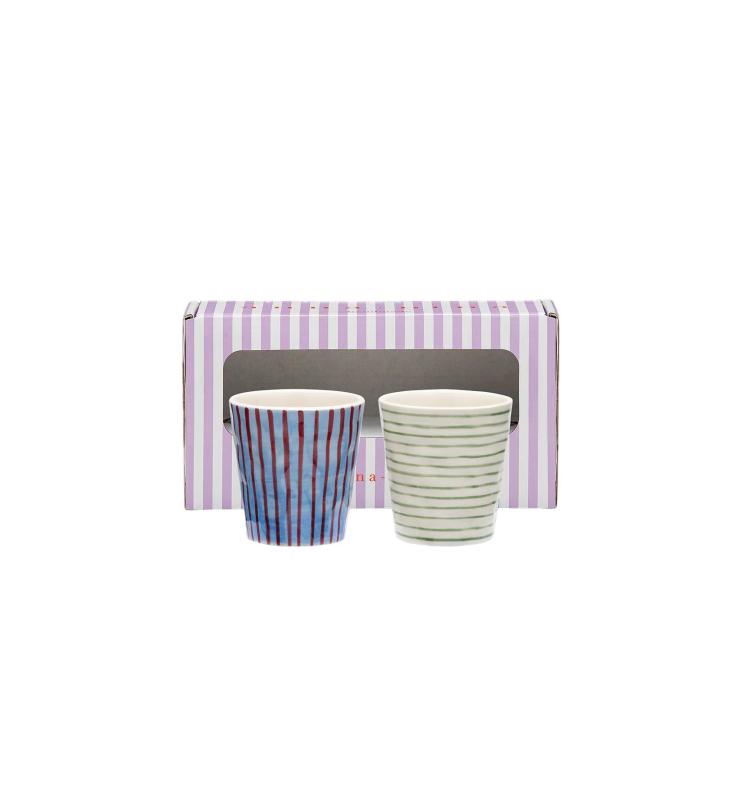 Anna+Nina - Stripe affair coffee cup set of 2