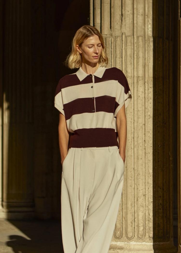 Zenggi - Cashmere blend polo top