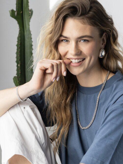 Ellen Beekmans - Platte armband patroon zilver