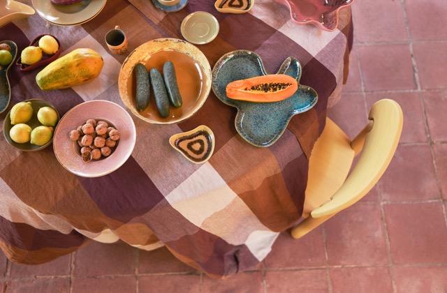 HKliving - 70s ceramics: Salad bowl, Sunflower