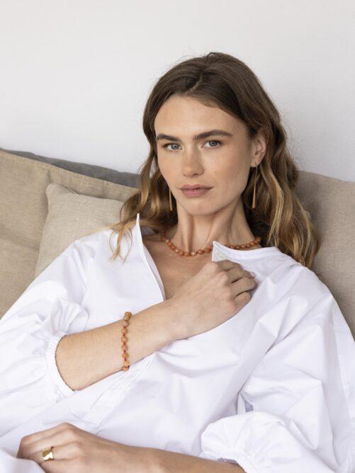 Ellen Beekmans - Gemstone armband burnt orange