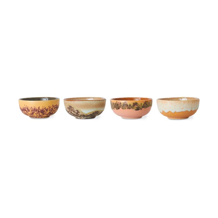 HKliving - 70s ceramics: XS bowls marine (set of 4)
