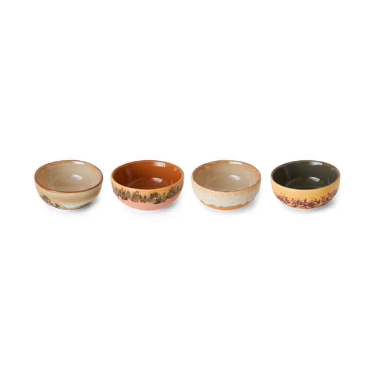 HKliving - 70s ceramics: XS bowls marine (set of 4)