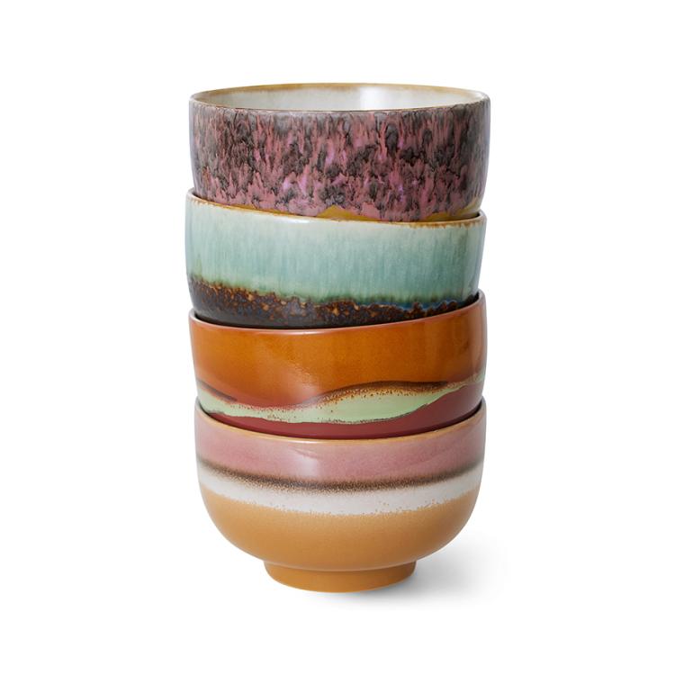 HKliving - 70s ceramics: noodle bowls, geyser (set van 4)