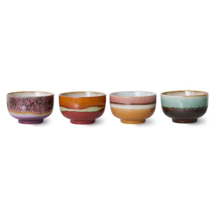 HKliving - 70s ceramics: noodle bowls, geyser (set van 4)