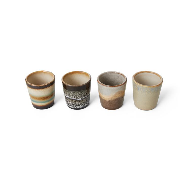 HKliving - 70s ceramics: egg cups, granite (set van 4)