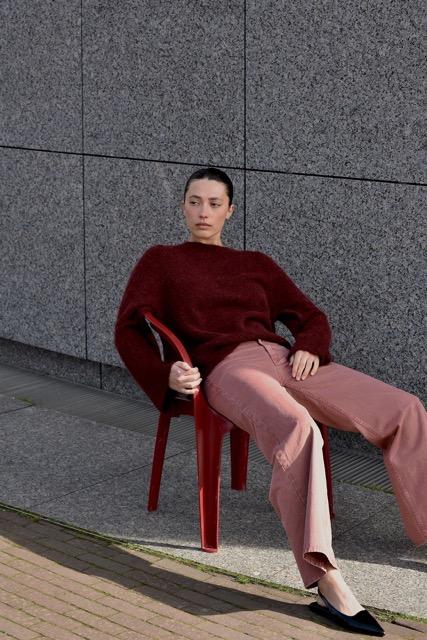 Rabens Saloner - Lott fluffy back split knit sweater