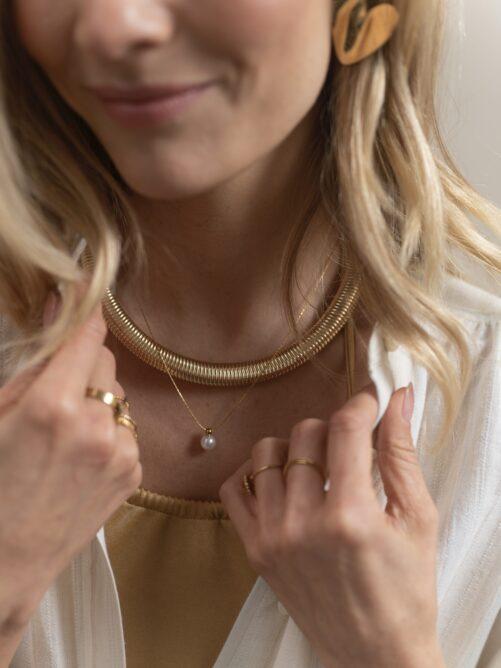 Ellen Beekmans - Fijne ketting met 1 parel