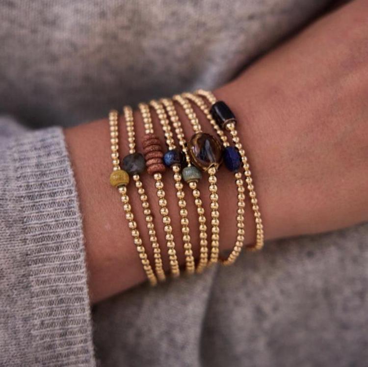 The Finds - Ball bracelet brown chunky charm