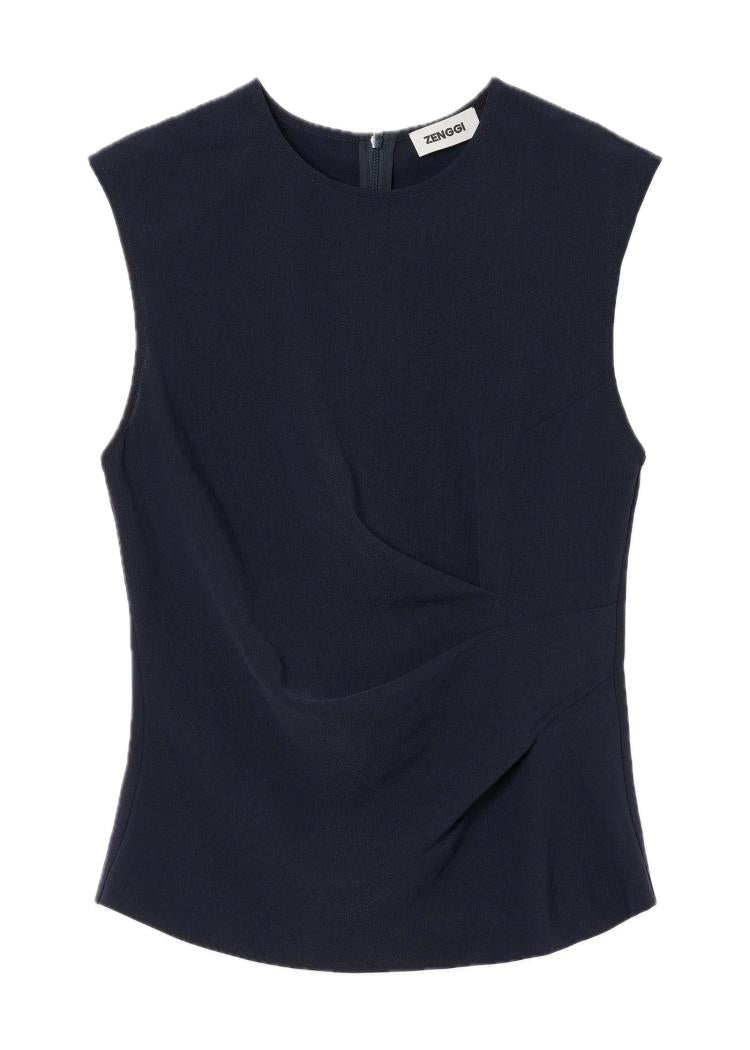 Zenggi - Japanese crepe draped top