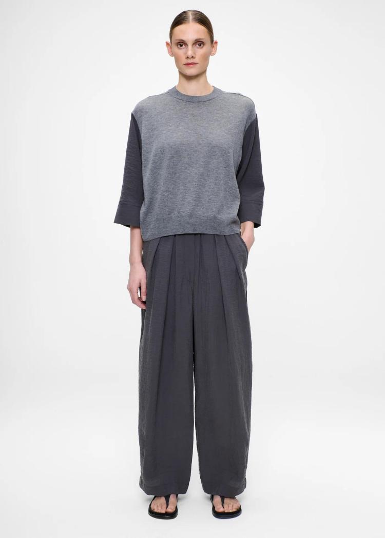 Zenggi - Silk nylon knit-mix top
