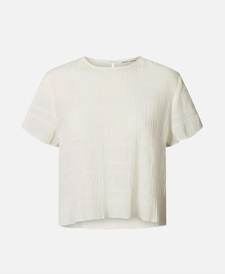 Rabens Saloner - Rrregular smocking t-shirt