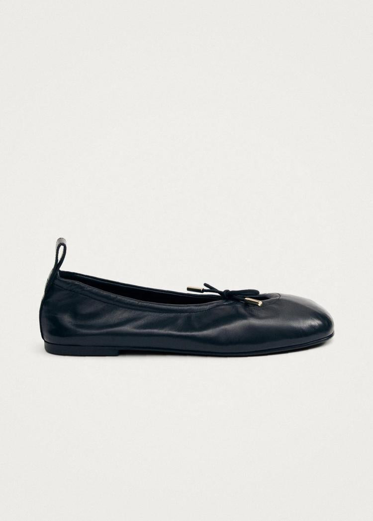 Alohas - Rosalind Black Leather Ballet Flats