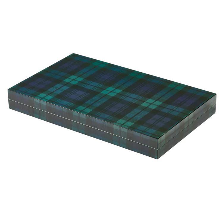 Addison Ross - Tartan lacquer Backgammon set