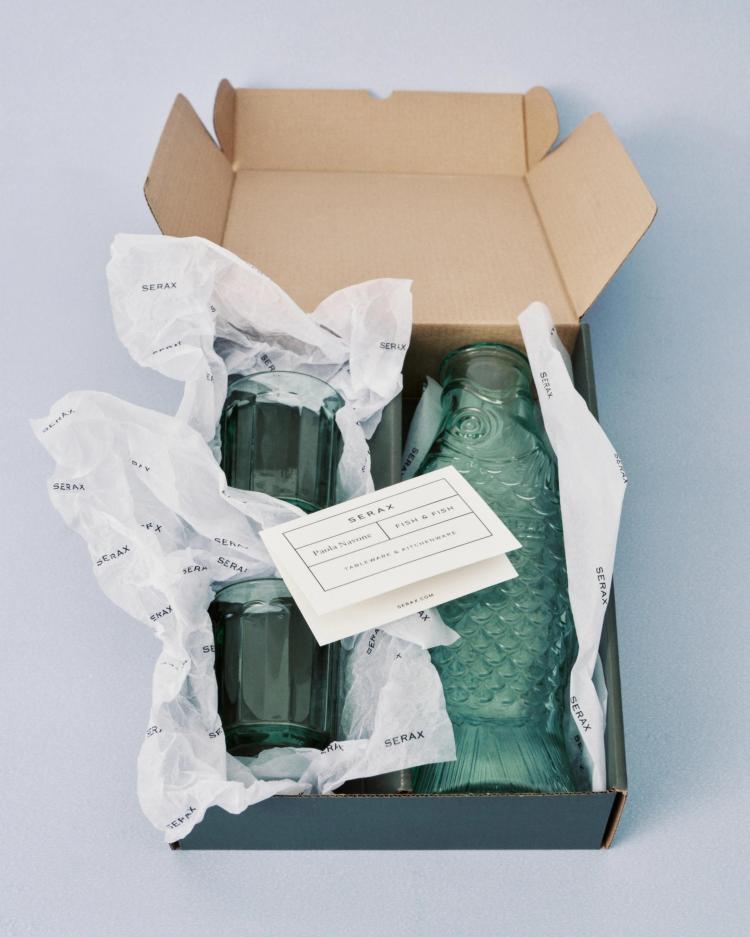 Serax - Set carafe with 2 glasses M green Fish & Fish