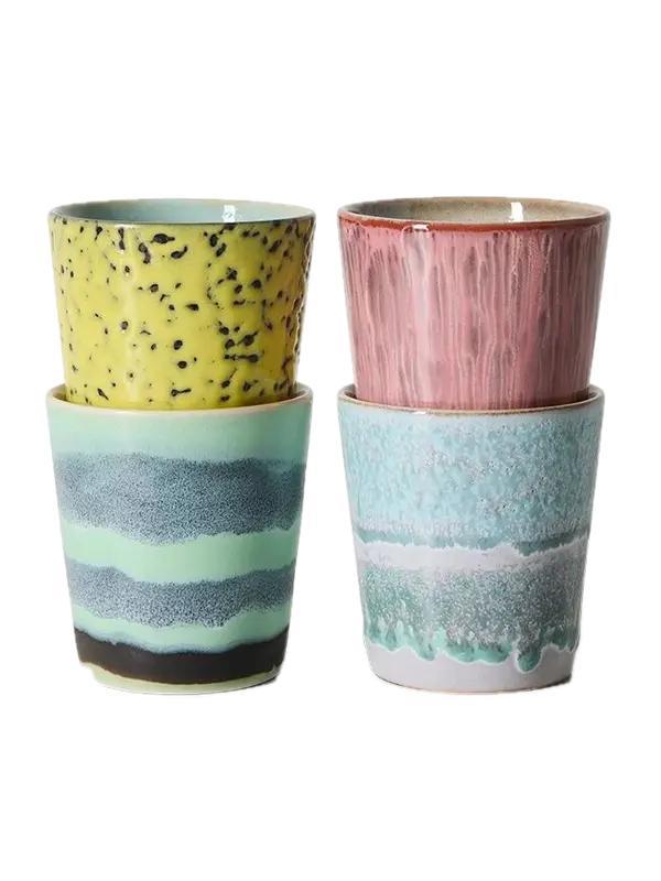 HK Living - artistic coffe mugs set of 4