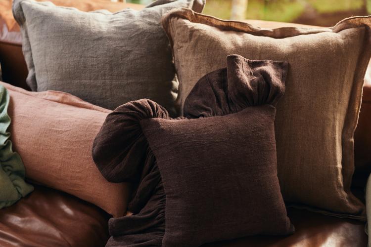 HK Living - Linen cushion, Magnolia