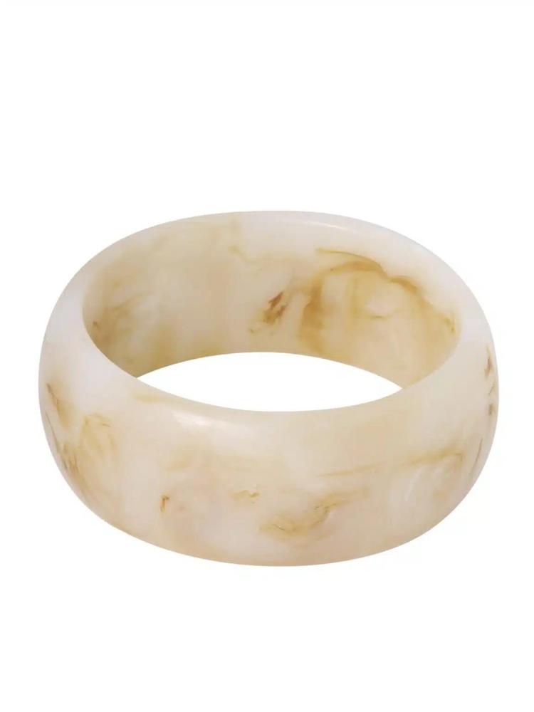 Ellen Beekmans - Brede bangle wit-bruin melee